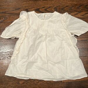 Crewcuts Pintuck Peasant Style Girls Blouse Size XL 12/14